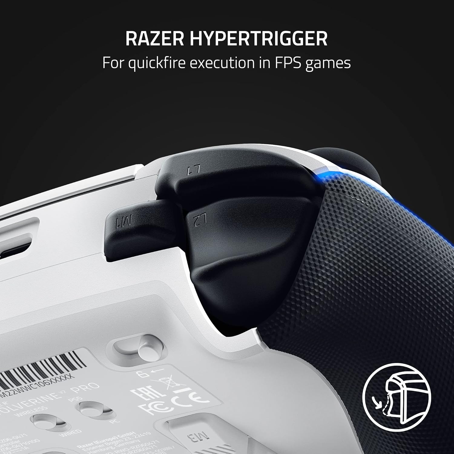 Razer Wolverine V2 Pro Wireless Gaming Controller for PlayStation 5 / PS5 PC: HyperSpeed Wireless - Mecha-Tactile Action Buttons - 8-Way Microswitch D-Pad - 6 Remappable Buttons - Chroma RGB - White