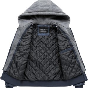 Boy's Faux Leather Jacket Windproof Warm Winter Coat Kids Bomber Outerwear Waterproof PU Motorcycle Jacket