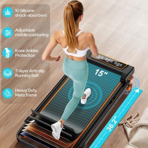 Walking Pad with 12% Incline/Adjustable Height, Upgraded 3.5HP Walking Pad with Handle Bar, 4 in 1 Foldable Under Desk Treadmill, Electric Portable Treadmills for Home 350LBS, LED Display