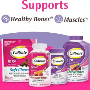 Caltrate 600 Plus D3 Calcium and Vitamin D Supplement Tablets, Bone Health Supplements for Adults - 120 Count (Pack of 2)