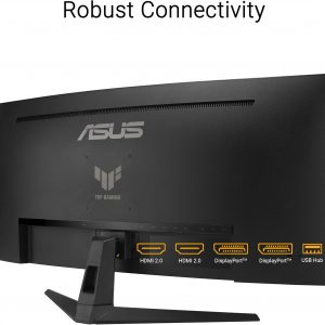 ASUS TUF Gaming VG34VQ3B – Monitor curvo ultraamplio de 34” – 21:9 QHD (3440x1440), 180Hz, 1ms, Extreme Low Motion Blur Sync, FreeSync Premium, altavoces, 90% DCI-P3, DisplayWidget Center, garantía de