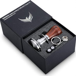 58.5mm Espresso Tamper – Rosewood Handle, Self-Leveling & Double Spring Loaded Calibrated Design Fits 58mm Portafilter Basket for Precise Consistent Shots