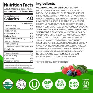 Superalimentos orgánicos Orgain, 2 sabores, 0.62 libras, 1 unidad