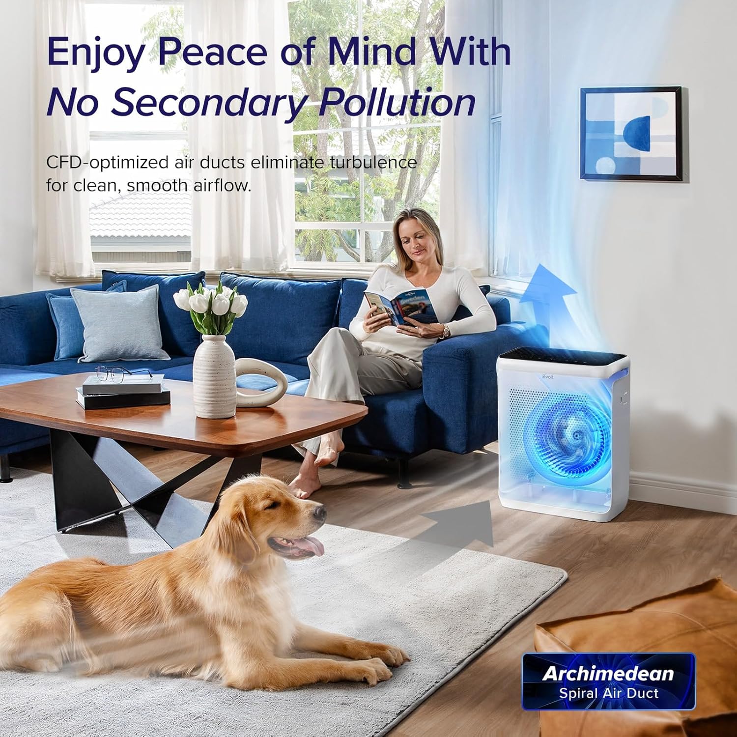 LEVOIT Purificadores de aire para el hogar, habitación grande de hasta 1875 pies cuadrados, con prefiltro lavable, verificación AHAM, monitor de calidad del aire, modo de sueño HEPA para alergias, pelo de mascotas en el dormitorio, Vital 200S-P, color blanco