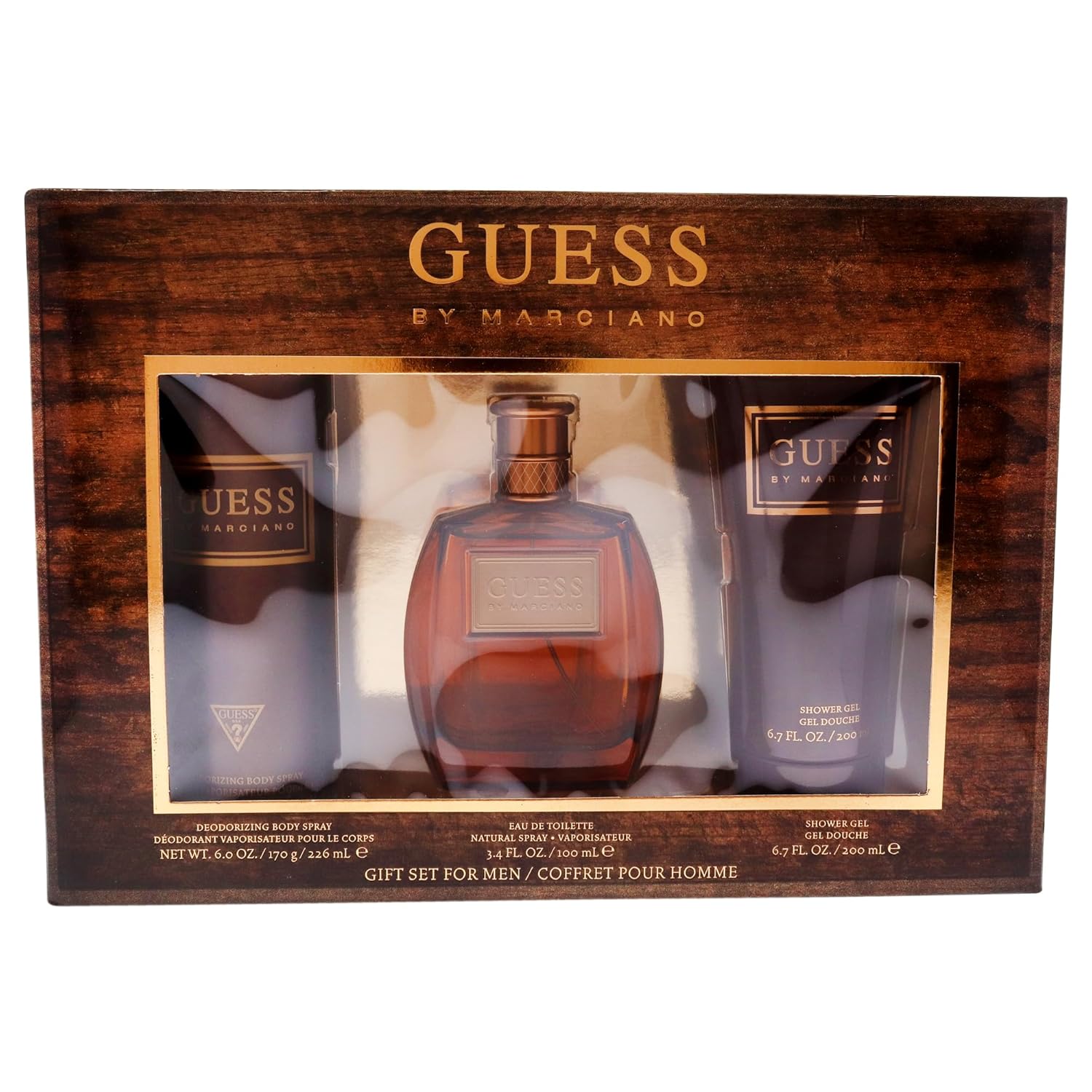 Guess by Marciano by Guess for Men - 3 Pc Gift Set 3.4oz EDT Spray, 6.7oz Shower Gel, 6.0oz Deodorizing Body Spray