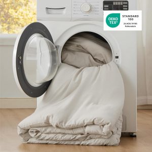 Bedsure Juego edredón suave prelavado tamaño King, para todo el año, cálido relleno alternativo GentleSoft™, 1 edredón ligero (104x90 pulgadas) y 2 fundas almohada (20x36 pulgadas), beige, 3 piezas