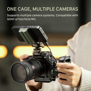 Tilta Kit Pro de jaula para cámara Alpha 7V, A7V, A7IV, A7R V | Mango superior Xeno | Mango lateral ajustable | Abrazadera de cable HDMI | Placa base Arca-Swiss | Soporte de varilla LWS de 0.591 in |