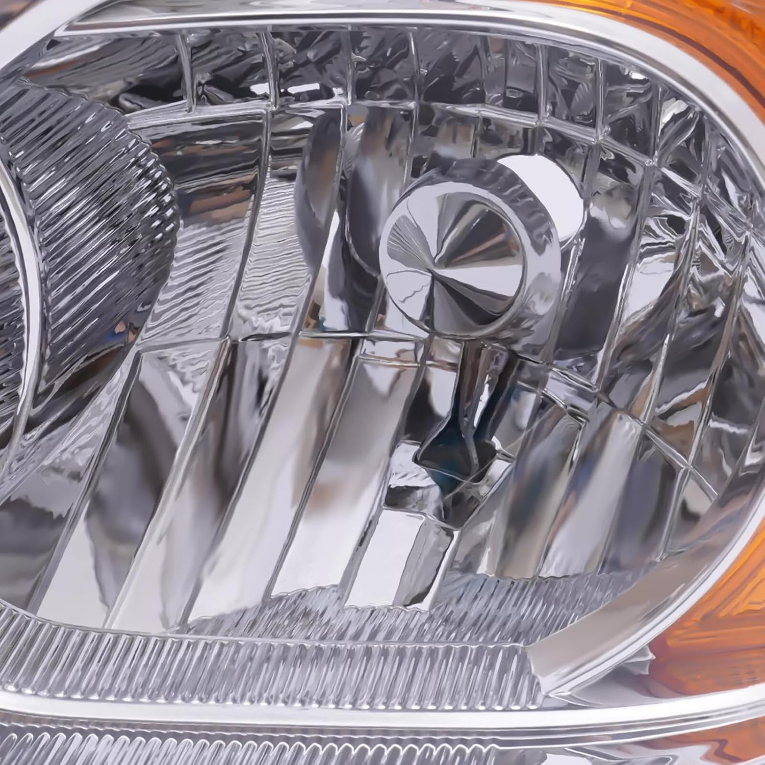 Conjunto de faros delanteros compatible con Toyota RAV4 2009-2012 cromo con ámbar juego de par de faros delanteros de repuesto para lado del conductor y del pasajero