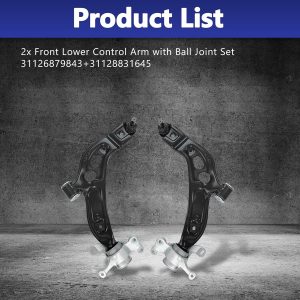 Control Arm, with Bushings Front Suspension Kit Compatible With 2016-18 BMW X1 2018-20 X2 2016-19 Mini Cooper Clubman 2017-19 Cooper Countryman