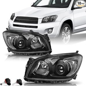 Par de conjunto de faros halógenos para Toyota Rav4 2009-2012 Plug & Play visibilidad nocturna mejorada para seguridad de conducción durante todo el año