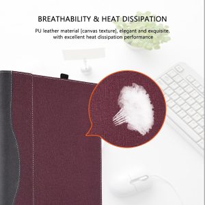 Funda para laptop HP Envy x360 2 en 1 16 ad 16z-ad 16-ac 16t-ac y para HP Zbook Firefly de 16 pulgadas G11, bolsa protectora de piel sintética separable con ventilación térmica (borgoña)