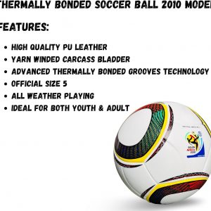 Pelota de fútbol oficial del Mundial de Sudáfrica 2010 – Edición auténtica tamaño 5, artículo de colección | Calidad de partido profesional | Edición limitada | Para exhibir o jugar