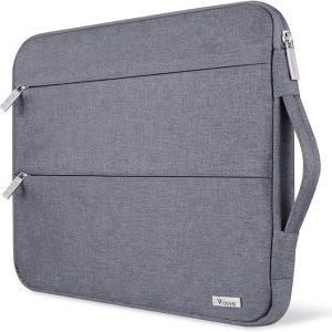 Voova 13 13.6 Inch Laptop Sleeve Case Compatible with MacBook Air 13 M1/M2/M3/M4 2020-2025, MacBook Pro 13/14, IPad Air/Pro 13, Waterproof Slim Computer Bag Cover with Handle, Grey