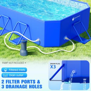 Piscina plegable, piscina grande no inflable para niños, piscinas plegables para adultos, carcasa de plástico duro, gruesa de gran tamaño, piscinas plegables portátiles para niños para patio trasero