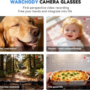 AI Smart Glasses with Camera, 8MP HD Camera Glasses for Men,Women, AI Recording Glasses with Voice Assistant,Open-Ear Audio,Real-Time Translation,Video Recording Sunglasses for Life & Work Vlog(Black)