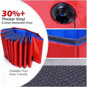 Foldable Dog Pool,pet Pool, Dog Swimming Pool,Collapsible Dog Bath Tub, Portable Pet Grooming Tub,M