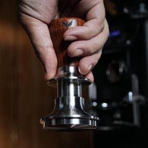 58.5mm Espresso Tamper – Rosewood Handle, Self-Leveling & Double Spring Loaded Calibrated Design Fits 58mm Portafilter Basket for Precise Consistent Shots