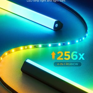 Govee TV Backlight 3 Lite Kit, 11.8ft RGBICW Wi-Fi TV LED Strip Lights for 55-65in TVs with Camera and 15 Inches Smart Light Bars with 4-in-1 Light Beads - Works with Alexa & Google Home