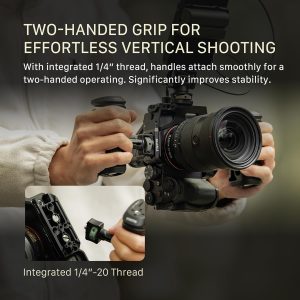 Tilta Kit Pro de jaula para cámara Alpha 7V, A7V, A7IV, A7R V | Mango superior Xeno | Mango lateral ajustable | Abrazadera de cable HDMI | Placa base Arca-Swiss | Soporte de varilla LWS de 0.591 in |