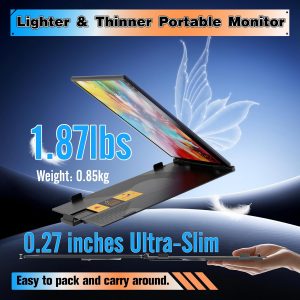 Laptop Screen Extender 14", Ultra Thin 0.27'' FHD 1080P Portable Monitor for Laptop 13-17.3", Plug n Play Extra Monitor Extender, Eye Care Second Screen for MacBook/Windows/Android/Switch/PS5