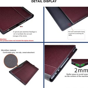 Funda para laptop HP Envy x360 2 en 1 16 ad 16z-ad 16-ac 16t-ac y para HP Zbook Firefly de 16 pulgadas G11, bolsa protectora de piel sintética separable con ventilación térmica (borgoña)