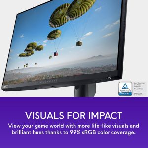 Monitor de juegos Alienware AW2524HF - 24.5 pulgadas (1920x1080) 500Hz (Overclock) 0.5ms de pantalla, ajuste de altura/inclinación/giro/pivote, 3 años de intercambio avanzado - Negro