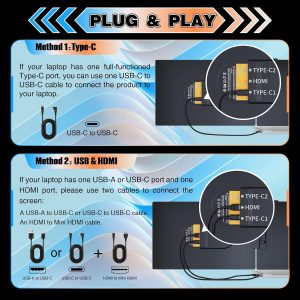 Laptop Screen Extender 14", Ultra Thin 0.27'' FHD 1080P Portable Monitor for Laptop 13-17.3", Plug n Play Extra Monitor Extender, Eye Care Second Screen for MacBook/Windows/Android/Switch/PS5