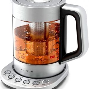 Viante Electric Kettle With Infuser. No Plastic In Contact With Water. Hot Tea Maker With Temperature Control And Automatic Shut Off. Tea Kettle With Brewing Programs. 1.5 Liters Capacity