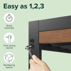 Zinus Kai Bamboo and Metal Platform Bed Frame with Headboard, No Box Spring Needed, Easy Assembly, Full, Brown