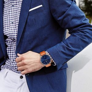 L LAVAREDO Watch for Men, Extremely Thin Mens Watches Minimalist Analog Men's Leather Wrist Watches with Time/Date, Birthday Gift for Men Boyfriend