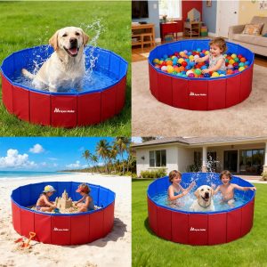 Foldable Dog Pool,pet Pool, Dog Swimming Pool,Collapsible Dog Bath Tub, Portable Pet Grooming Tub,M