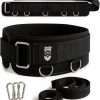 Multi-Attachment Belt for Cable Machine and Smart Home Gym Squats and Hip Thrusts, 5 Attachment Points for Optimal Weight Distribution, 2 Straps (40” & 27”) and 3 Metal Snap Hooks Included