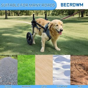 Dog Wheelchair for Back Legs, Light Weight Dog Wheelchair Cart with Disabled Hind Legs Walking, Adjustable