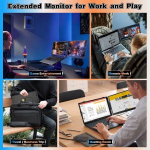 Laptop Screen Extender 14", Ultra Thin 0.27'' FHD 1080P Portable Monitor for Laptop 13-17.3", Plug n Play Extra Monitor Extender, Eye Care Second Screen for MacBook/Windows/Android/Switch/PS5