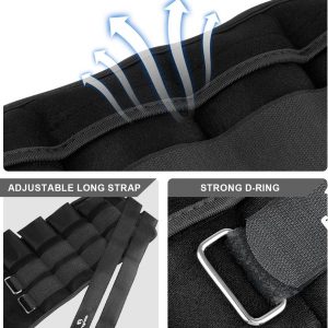 Adjustable Ankle Weights 1-3/4/5/6/8/10/12/15/20 LBS Pair with Removable Weight for Jogging, Gymnastics, Aerobics, Physical Therapy