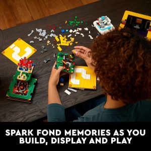 LEGO Super Mario 64 Question Mark Block Building Set - Video Game Model Set for Adult Fans, Ages 18+ - Includes 4 Microscale Game Levels W/ 10 Minifigures - 71395