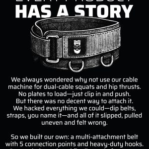 Multi-Attachment Belt for Cable Machine and Smart Home Gym Squats and Hip Thrusts, 5 Attachment Points for Optimal Weight Distribution, 2 Straps (40” & 27”) and 3 Metal Snap Hooks Included