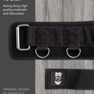 Multi-Attachment Belt for Cable Machine and Smart Home Gym Squats and Hip Thrusts, 5 Attachment Points for Optimal Weight Distribution, 2 Straps (40” & 27”) and 3 Metal Snap Hooks Included