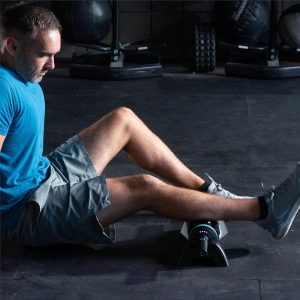 Chirp RPM Rolling Percussive Massager – Deep Tissue Muscle Massager and Back Roller with Hands-Free Base, Rechargeable Leg Massager Roller, 5-Speed Massage Roller Stick for Legs, Foot & Calf Massager