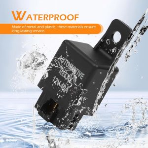 12V 40A Relay, Auto Replacement Parts 4 Pin Relay, Universal Car Vehicle Motor Fuse Motor Switch Power for Fog Driving Light Wire Wiring Harness YL-388-S (Black)