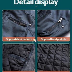 Boy's Faux Leather Jacket Windproof Warm Winter Coat Kids Bomber Outerwear Waterproof PU Motorcycle Jacket