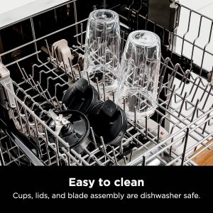 Ninja | Blender | Nutri Pro | Single Serve | For Smoothies, Salsa, Shakes and Frozen Drinks | Includes 2 Smoothie Cups & Lids | Crushes Ice, Fruit & Veggies |Silver | BN401