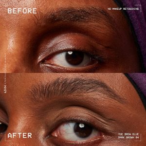 NYX PROFESSIONAL MAKEUP The Brow Glue, Gel de cejas teñido de sujeción extrema - Marrón oscuro