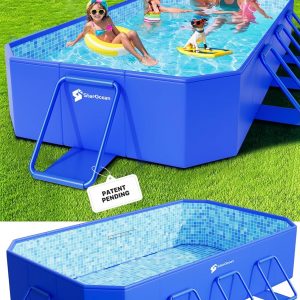 Piscina plegable, piscina grande no inflable para niños, piscinas plegables para adultos, carcasa de plástico duro, gruesa de gran tamaño, piscinas plegables portátiles para niños para patio trasero