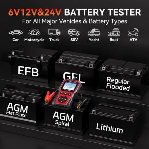 Probador para baterias Automotriz 6,12,24 voltios reporte c9n QR