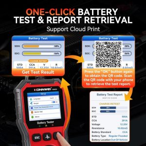 Probador para baterias Automotriz 6,12,24 voltios reporte c9n QR