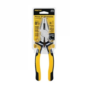"PINZA PARA ELECTRICISTA 8"" MANGO COMFORT GRIP, PRETUL"