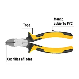 "PINZA DE CORTE DIAGONAL 8"" MANGO COMFORT GRIP, PRETUL"
