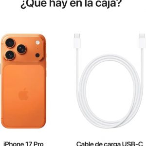 Apple iPhone 17 Pro Max, versión estadounidense, 256GB, eSIM, naranja cósmico, desbloqueado (renovado) | eSIM, Renovado