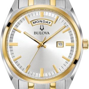 Bulova Men's Classic Surveyor 2-Hand Day/Date Quartz Watch, Luminous Hands, 39mm